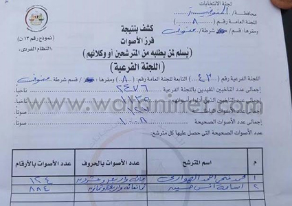 بالمستندات .. مرشح بدائرة قسم منوف يتهم لجنة الانتخابات بالتزوير (2)