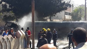 إنقلاب شاحنة محملة بالبنزين تثير الذعر   في الإسكندرية 3