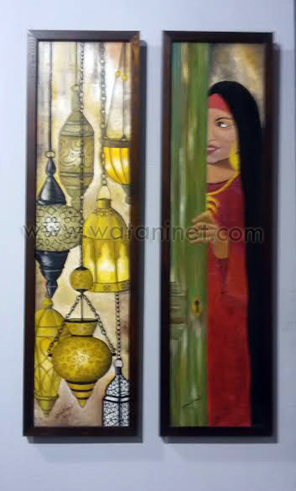اميمة السيسي تقدم لوحاتها في ساقية الصاوي (3)